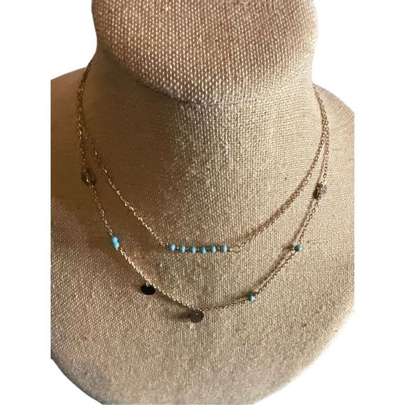 Beautiful 2 Layered Turquoise Necklace - Picture 9 of 10